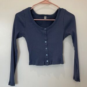 Uniqlo Ribbed Crop Cardigan Small